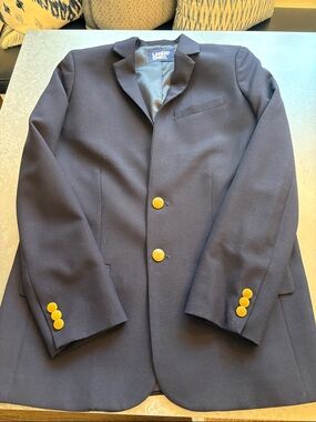 Lands' End Navy Blazer with Gold Buttons - Classic Two-Button Sport Coat